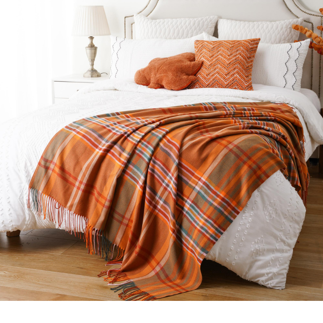  BATTILO HOME Fall Plaid Throw Blanket for Couch