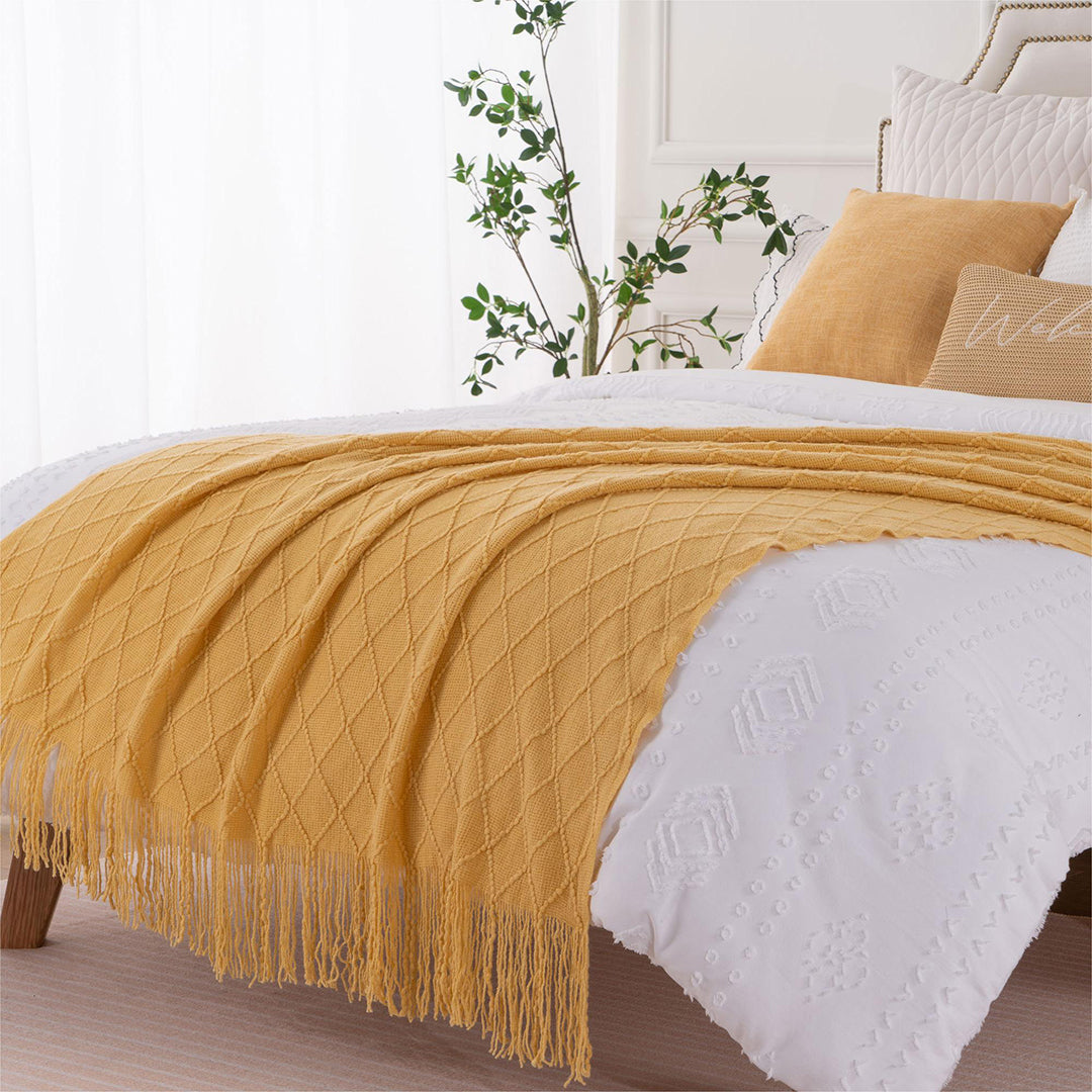 Decorative Fringe Throw Blanket