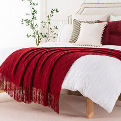 Decorative Fringe Throw Blanket