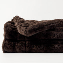 Faux Reversible Rabbit Fur Blanket