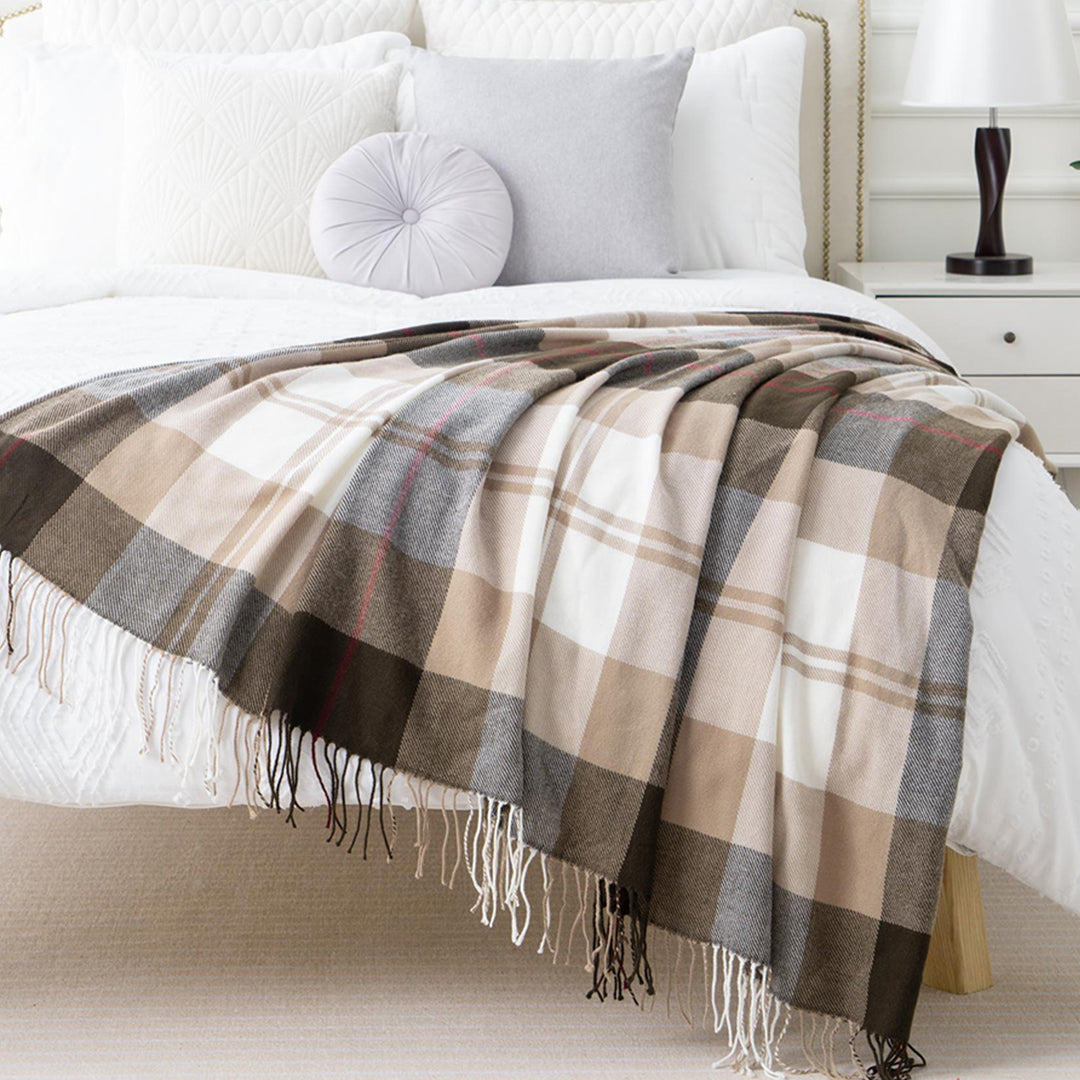 Brown Plaid Throw