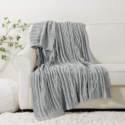 Chenille Cable Knit Throw Blanket