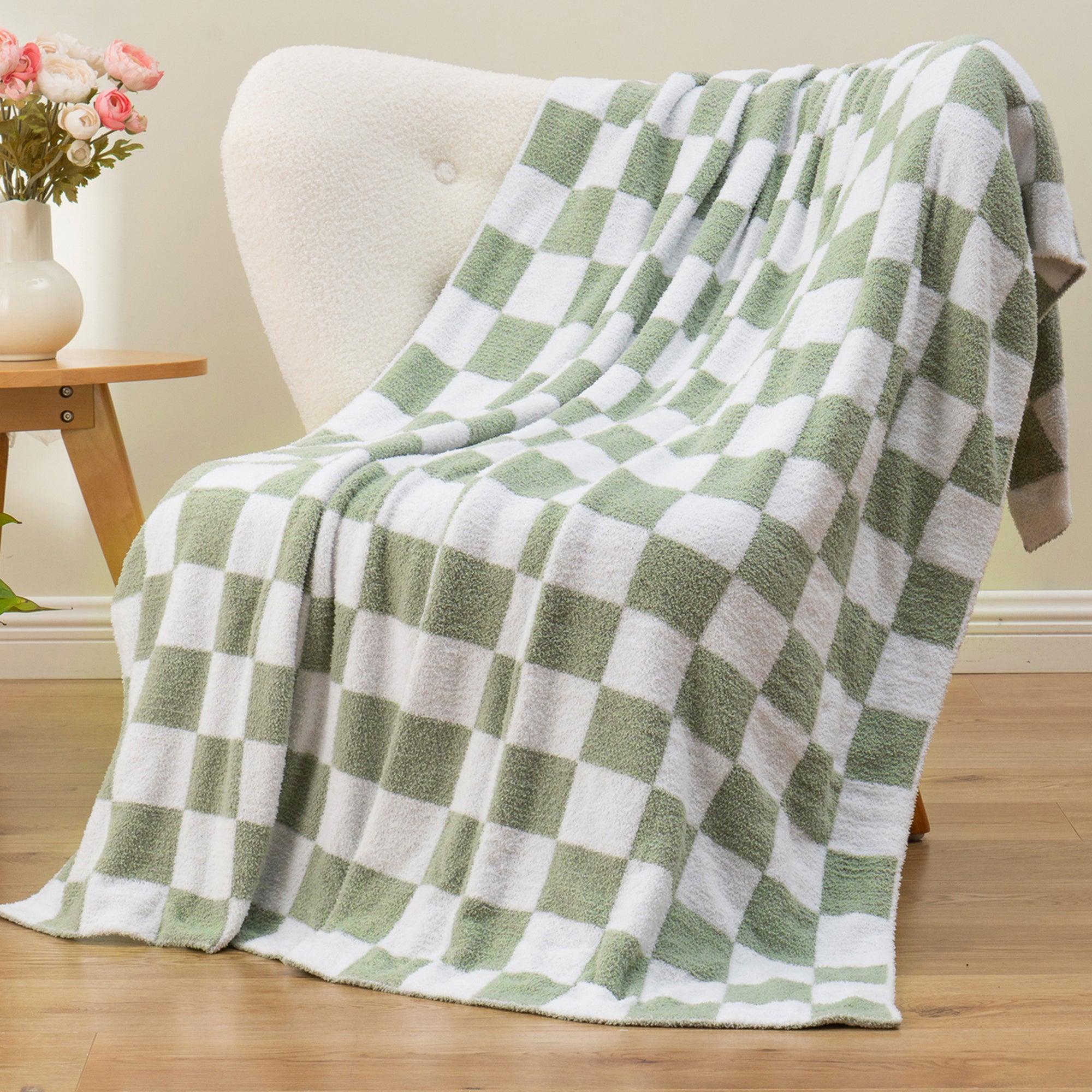 Checkered Knit Throw