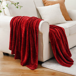 Textured Chenille Knit Throw Blanket