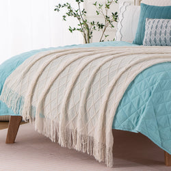 Decorative Fringe Throw Blanket