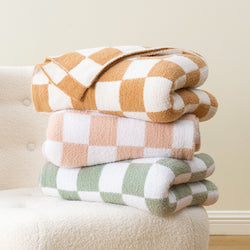 Checkered Knit Throw