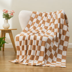 Checkered Knit Throw