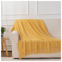 Wavy Pattern Fringe Throw