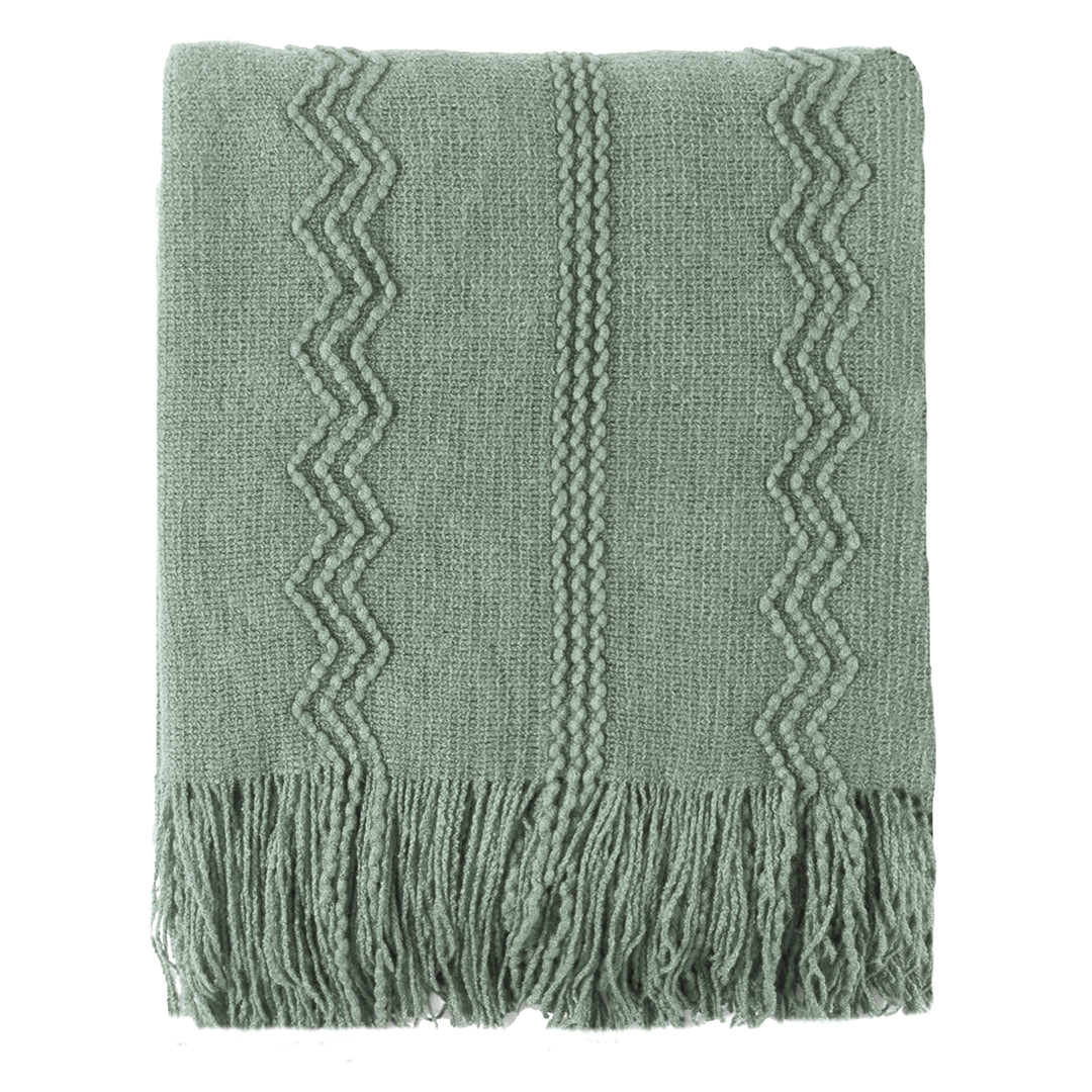 Wavy Pattern Fringe Throw