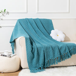 Zig-Zag Chenille Throw Blanket