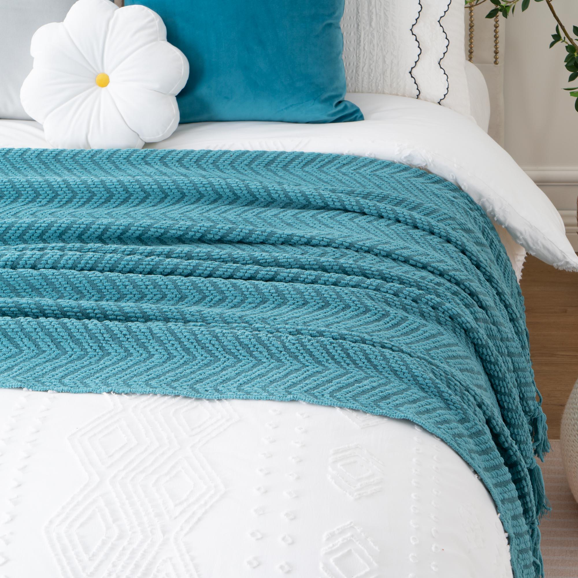 Turquoise discount chenille throw