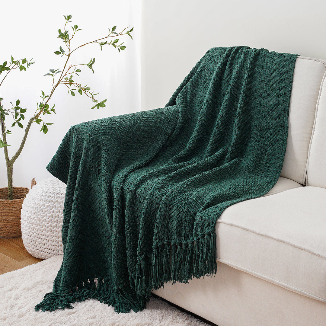 Zig-Zag Chenille Throw Blanket