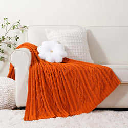 Chenille Cable Knit Throw Blanket