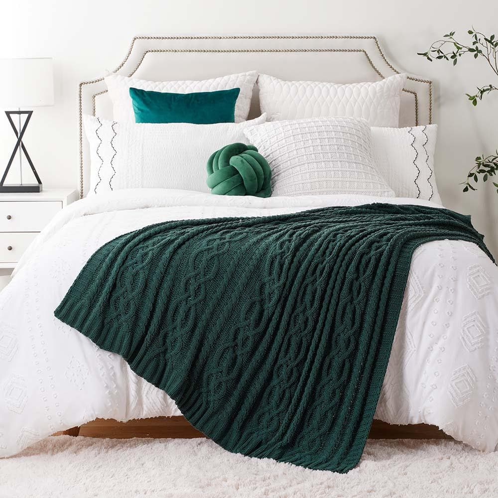 Cable knit king discount blanket