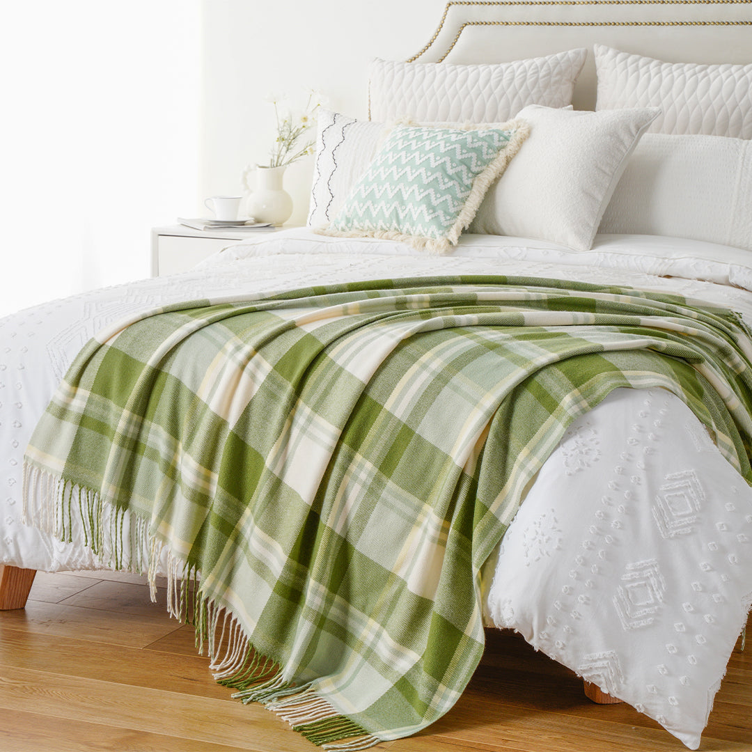 Green Plaid Throw