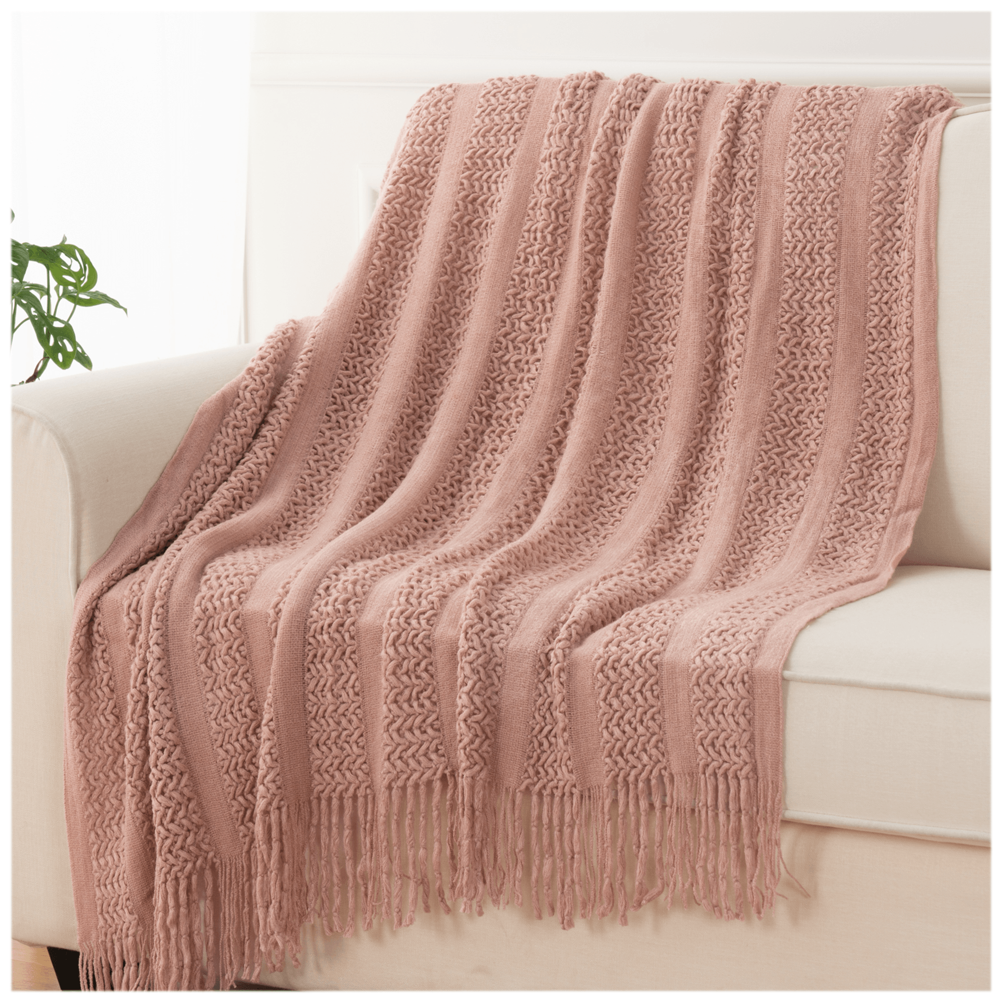 Knit Boho Decor Throw