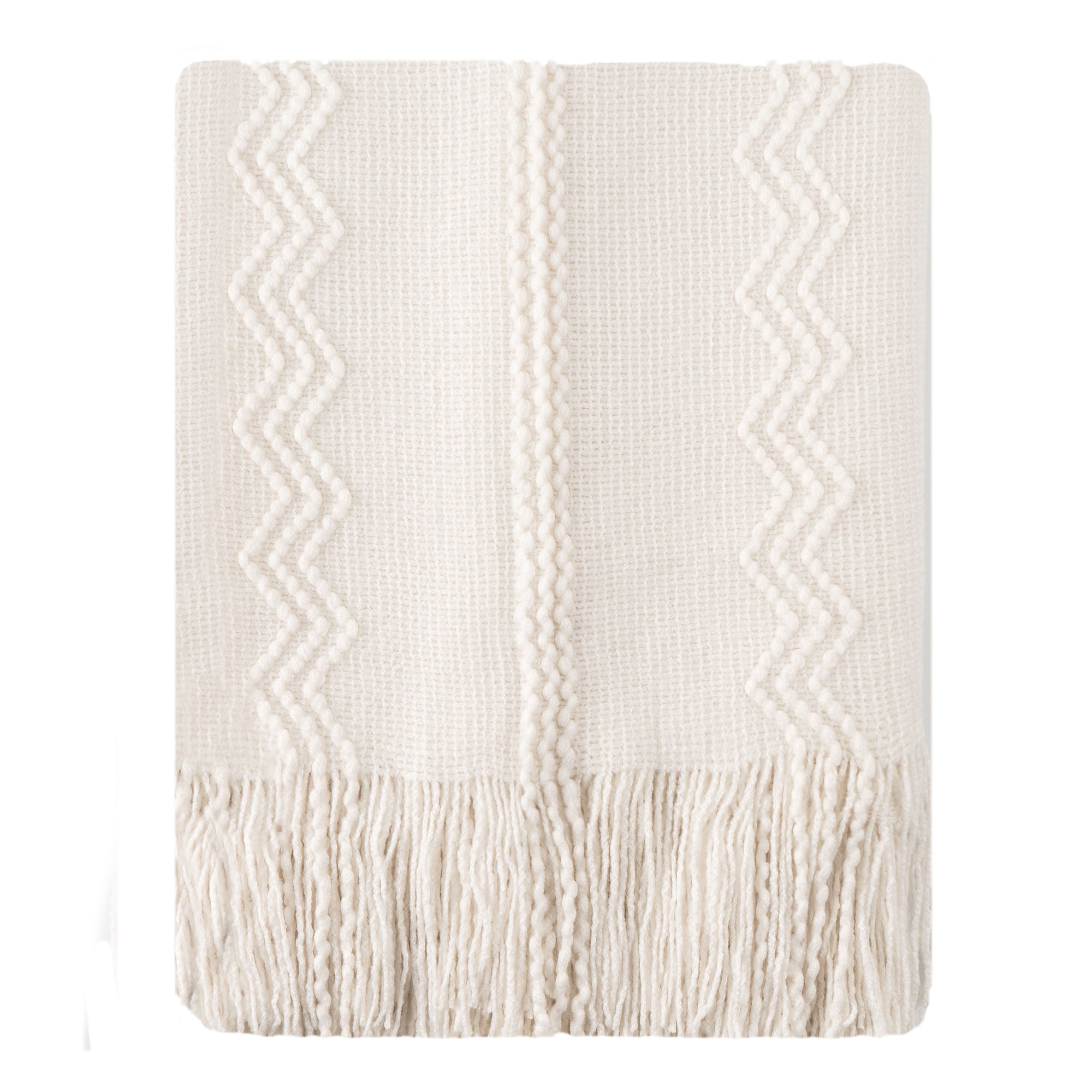 Wavy Pattern Fringe Throw