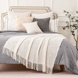 Wavy Pattern Fringe Throw