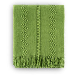 Wavy Pattern Fringe Throw