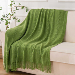 Wavy Pattern Fringe Throw