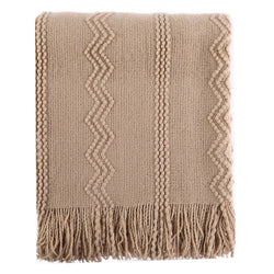 Wavy Pattern Fringe Throw