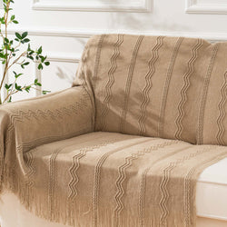 Wavy Pattern Fringe Throw