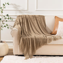 Wavy Pattern Fringe Throw