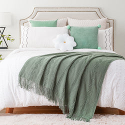 Wavy Pattern Fringe Throw