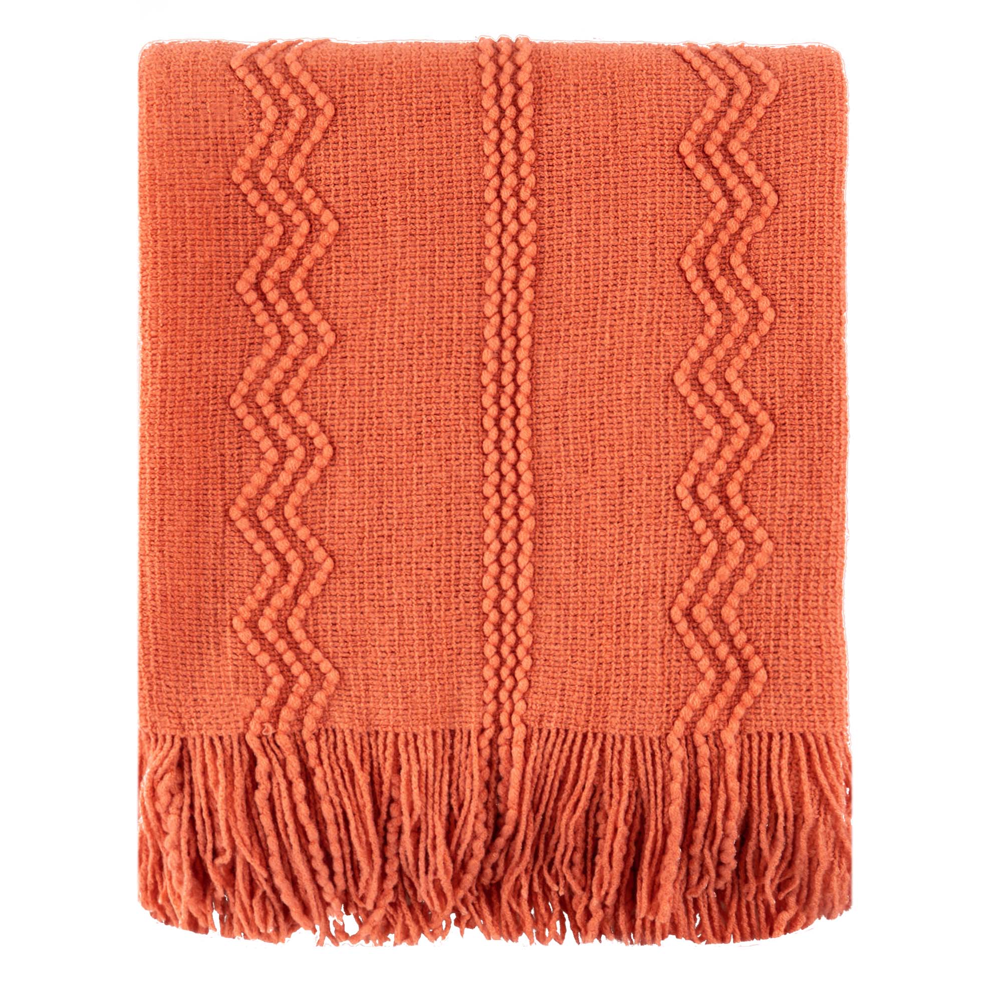 Wavy Pattern Fringe Throw