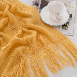 Wavy Pattern Fringe Throw