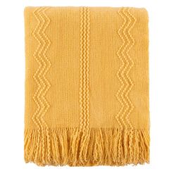 Wavy Pattern Fringe Throw