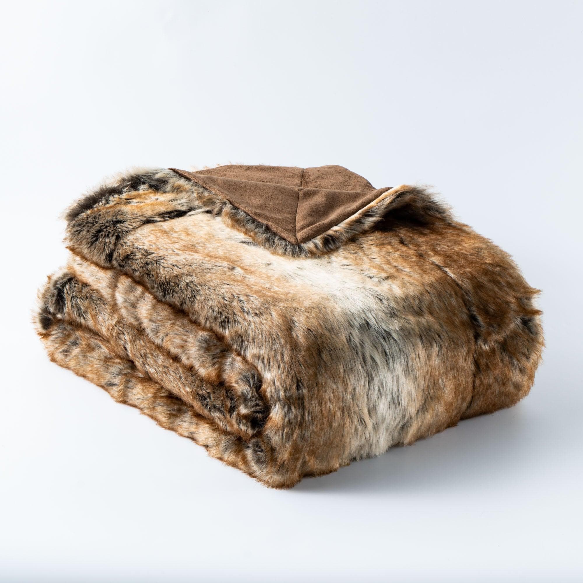 Fabian faux fur cheap throw union rustic