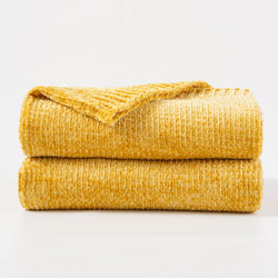 Textured Chenille Knit Throw Blanket - BATTILO HOME