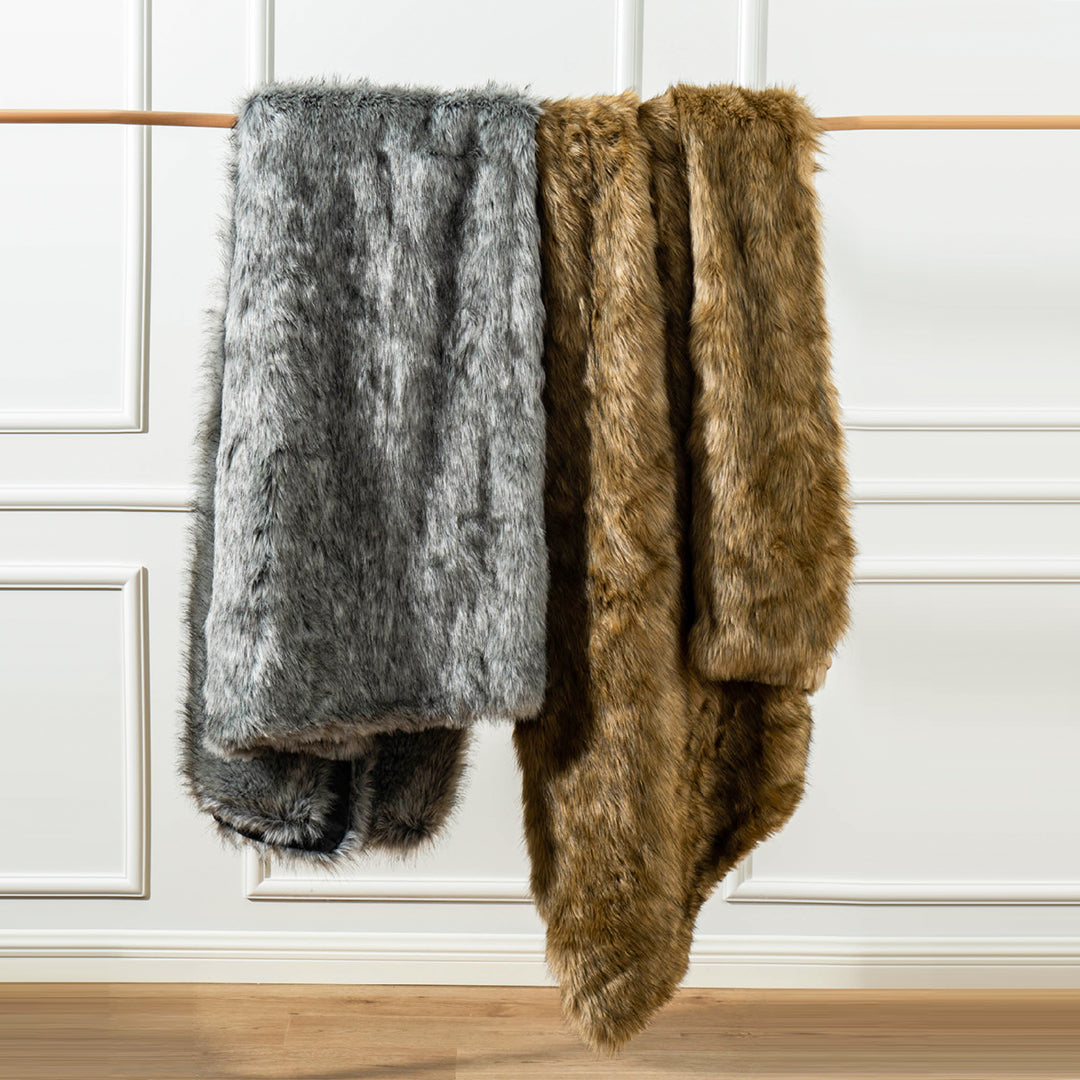 Faux Fur Brushed Tips Blanket