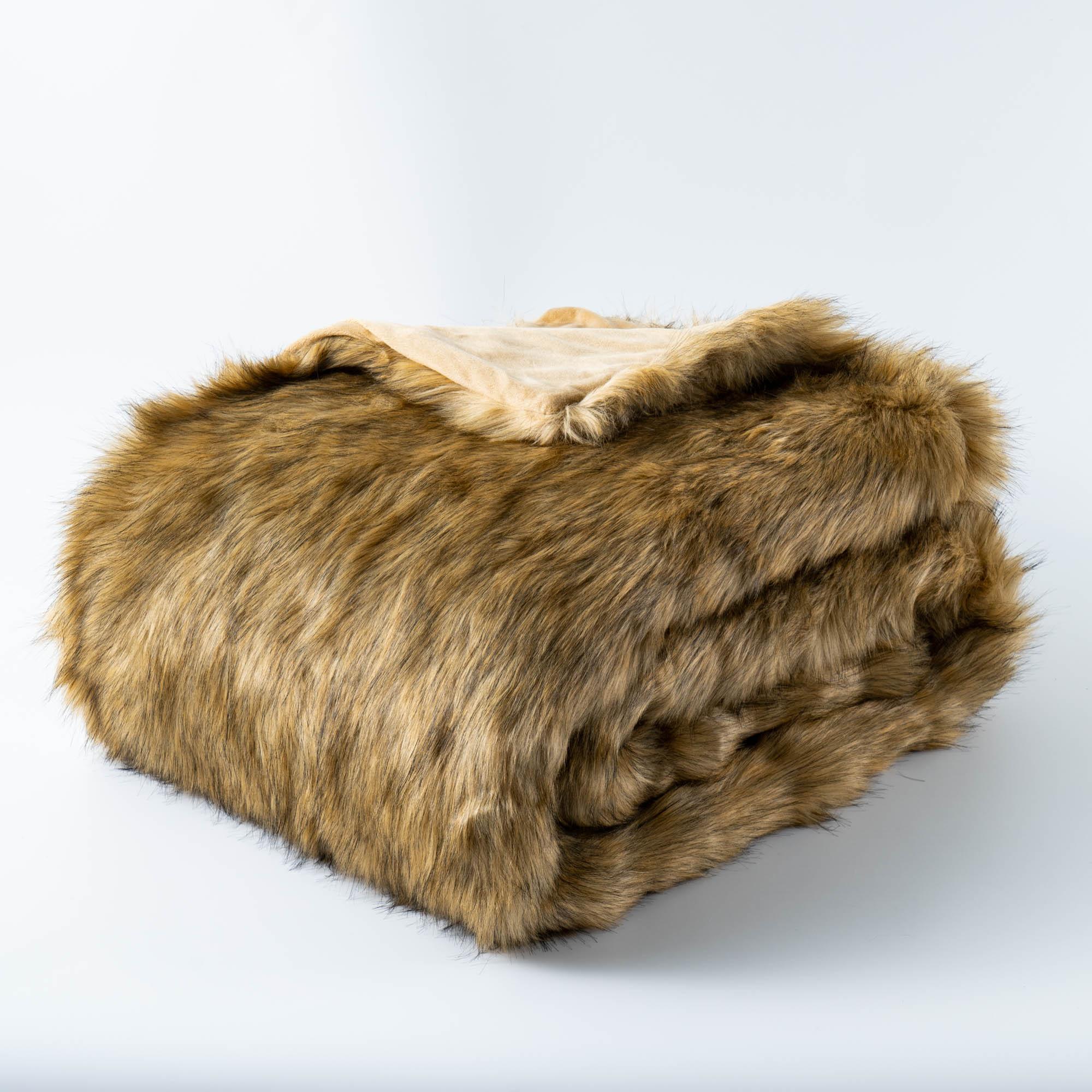 Faux Fur Tips Dyeing Blanket - BATTILO HOME