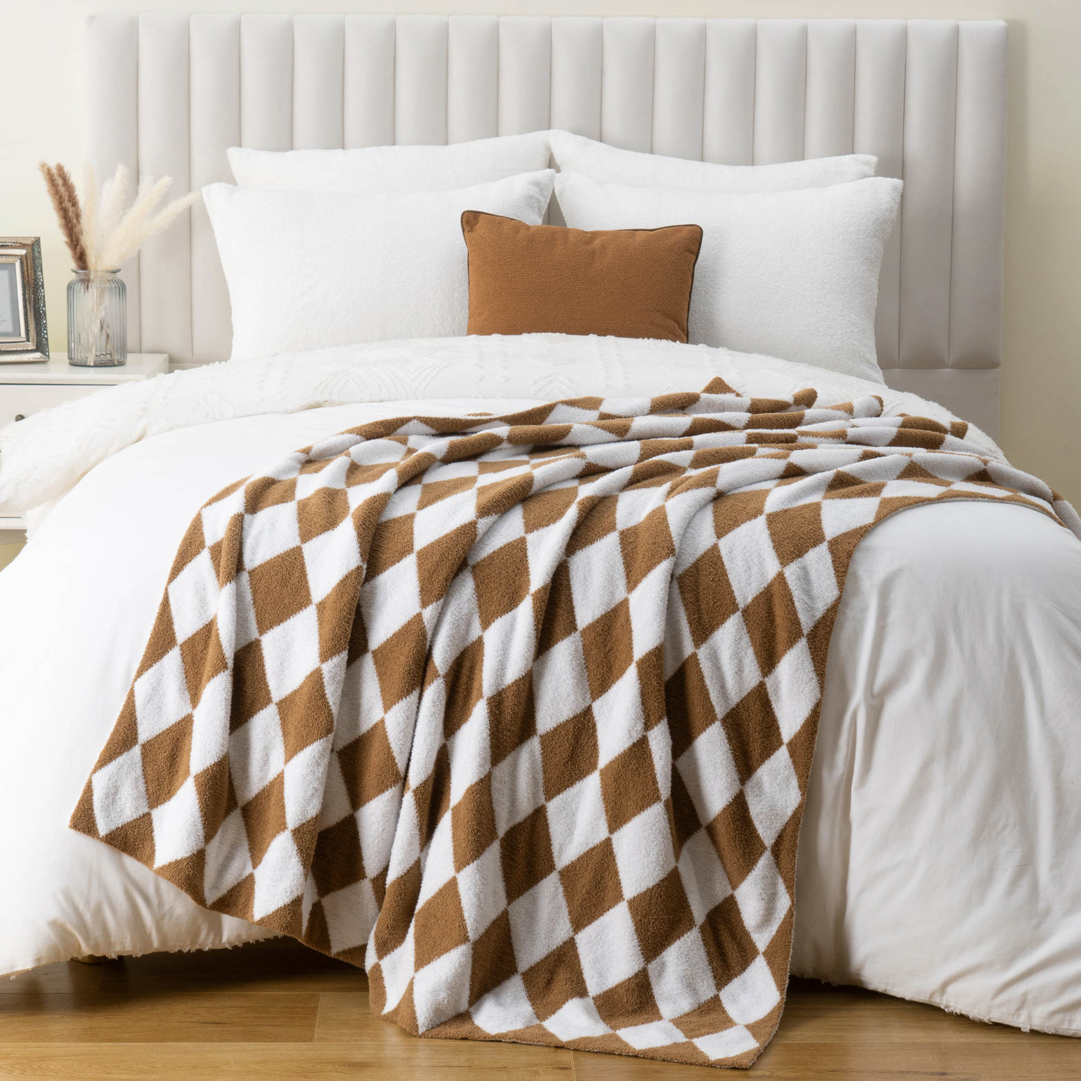 Checkered Knit Throw