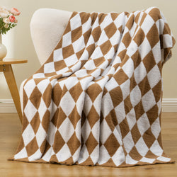 Checkered Knit Throw