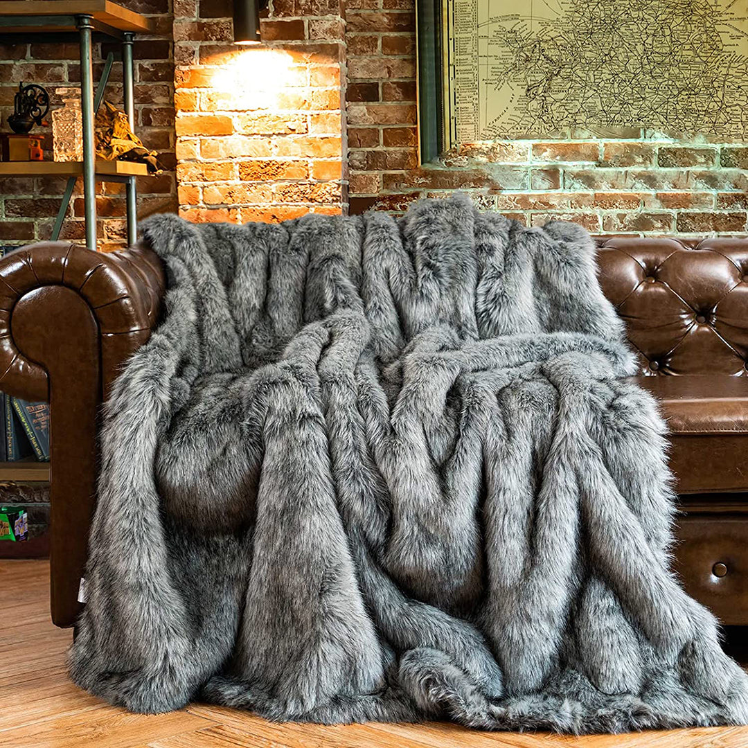 Faux Fur Brushed Tips Blanket