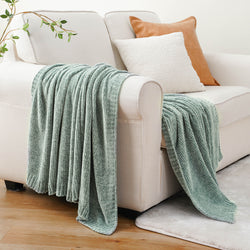 Textured Chenille Knit Throw Blanket