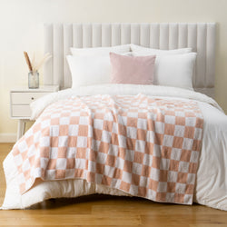 Checkered Knit Throw