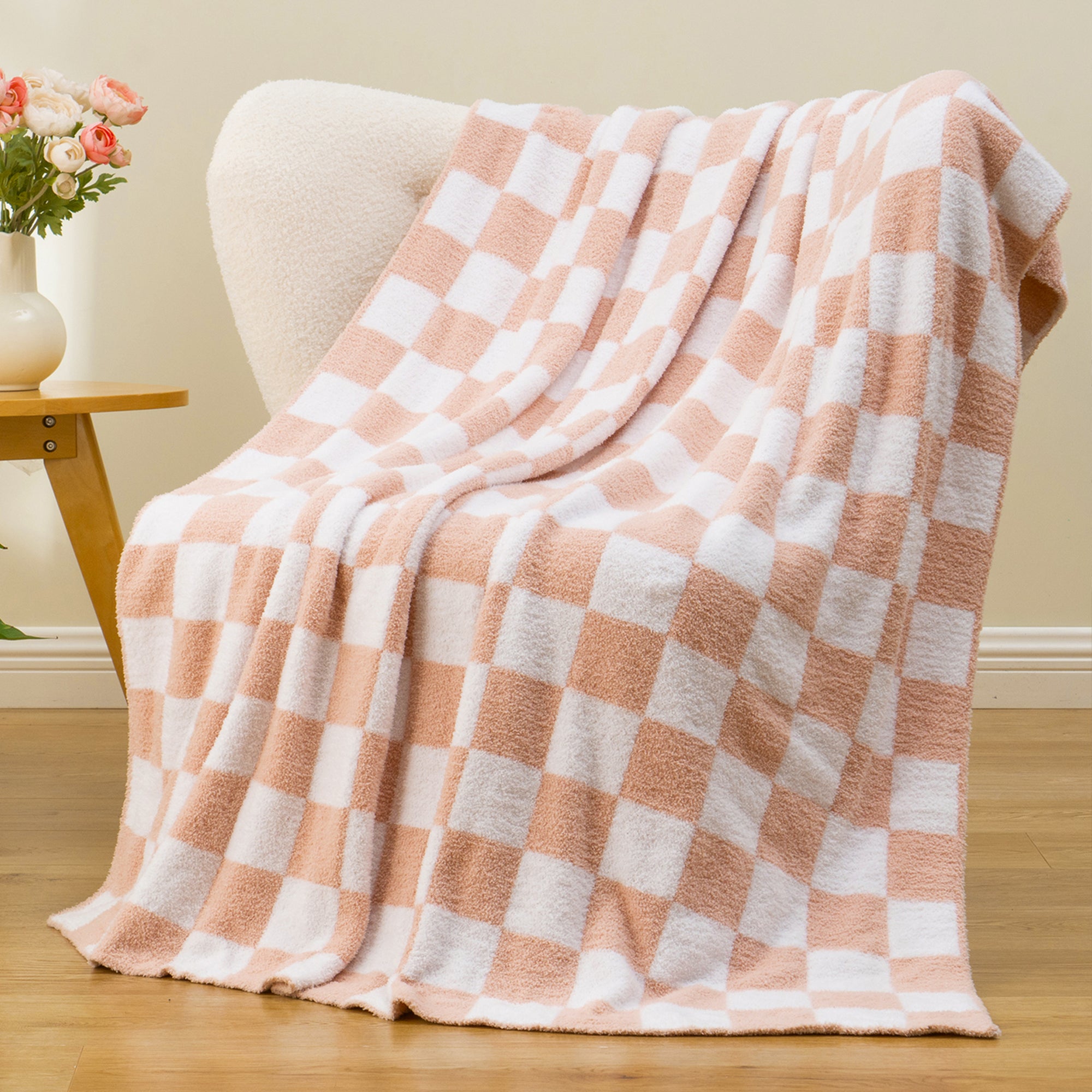 Checkered Knit Throw