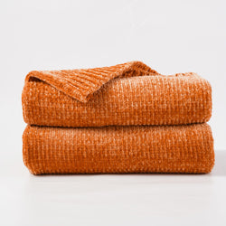 Textured Chenille Knit Throw Blanket - BATTILO HOME