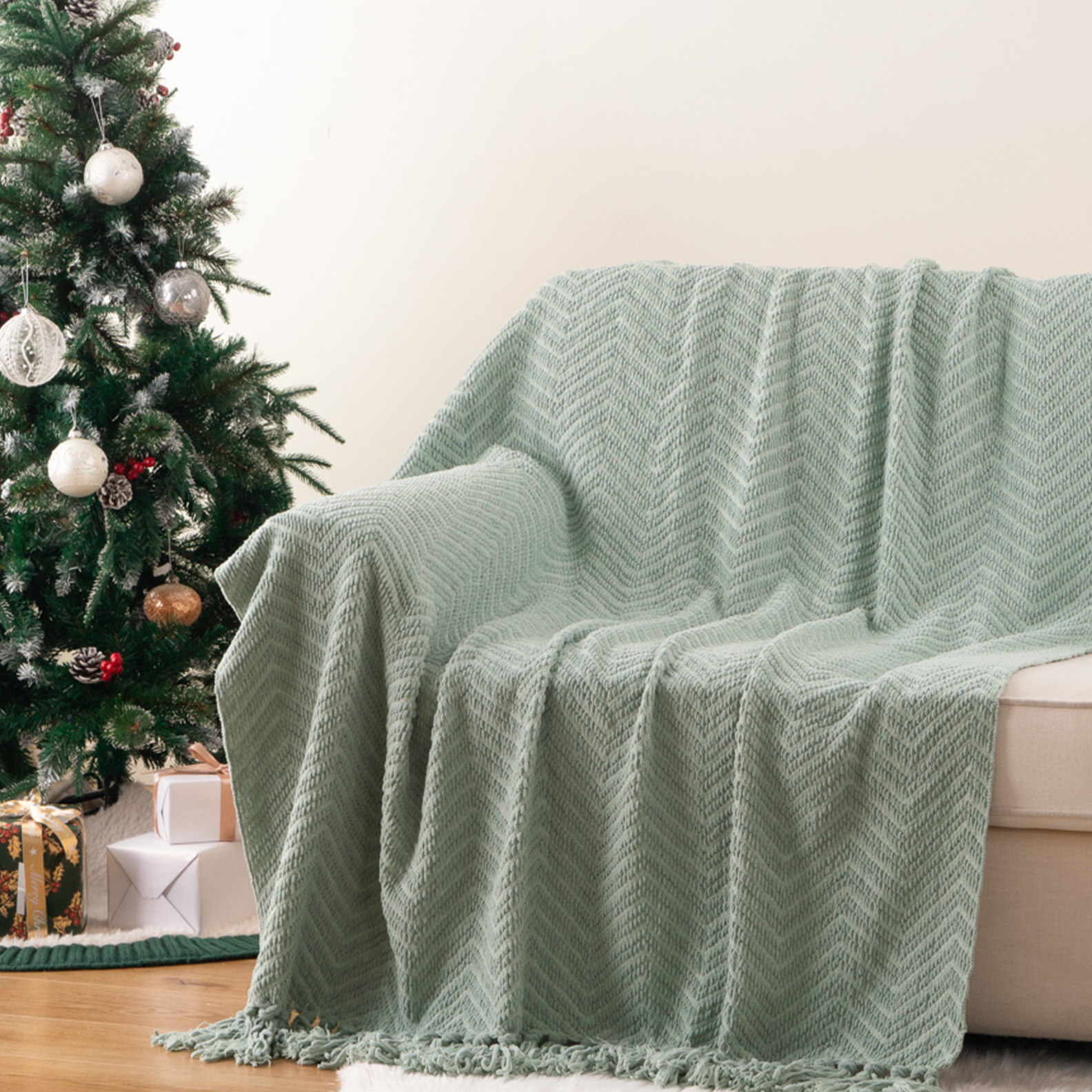 Zig-Zag Chenille Throw Blanket