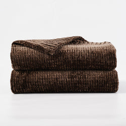 Textured Chenille Knit Throw Blanket - BATTILO HOME