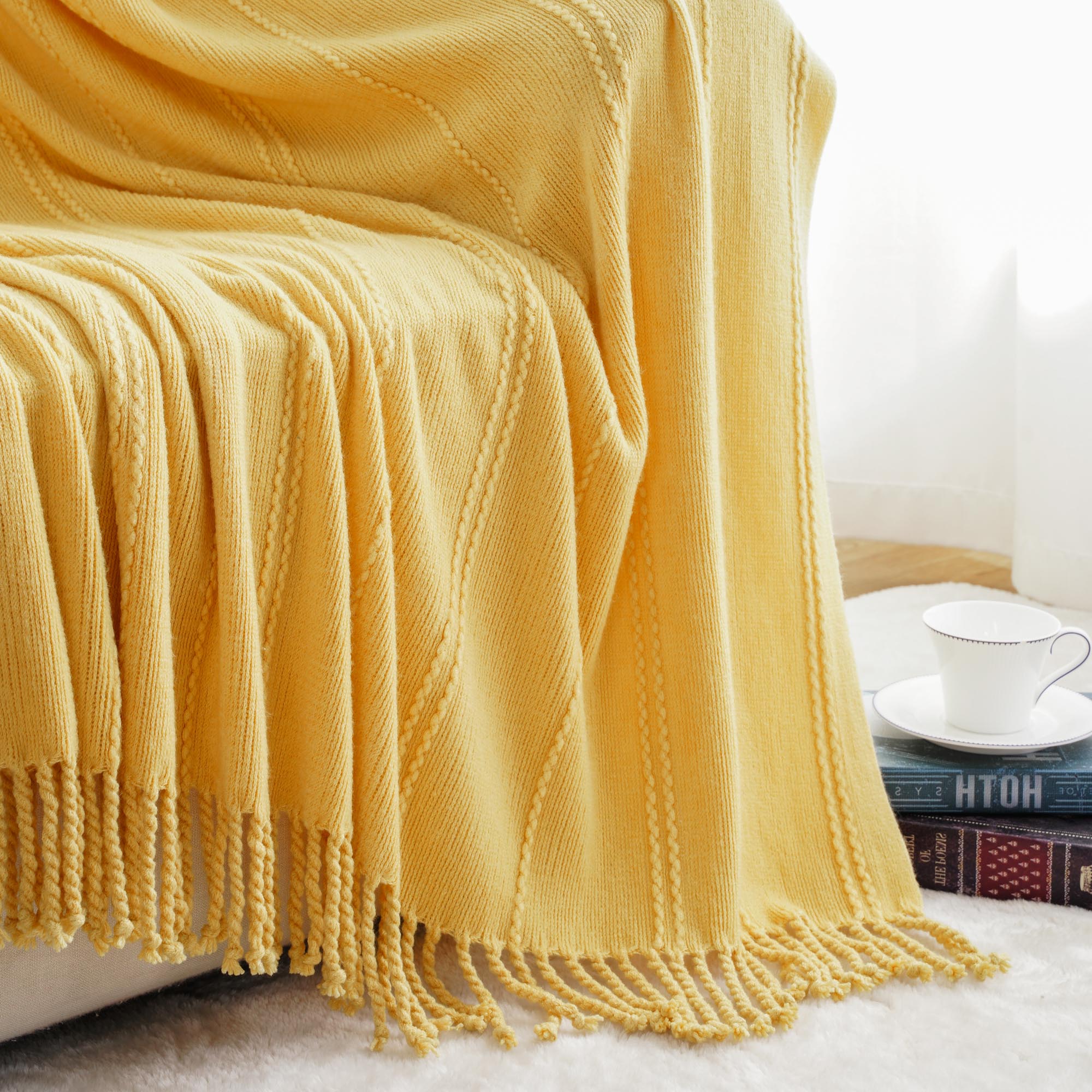 Corded Twisted Tassel Throw