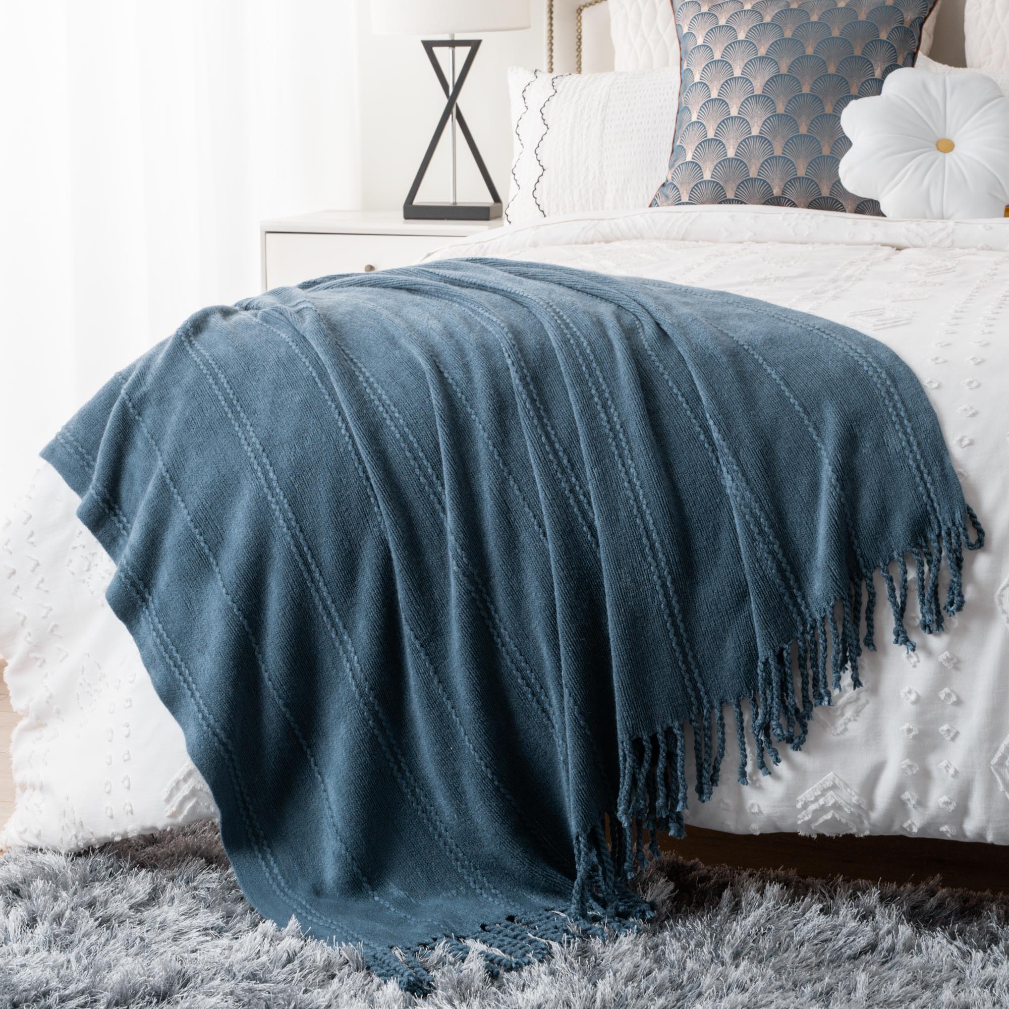 Corded Twisted Tassel Throw