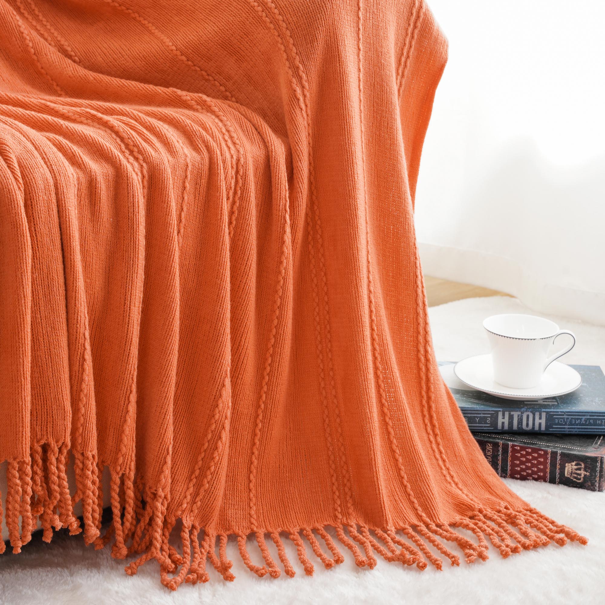 Corded Twisted Tassel Throw