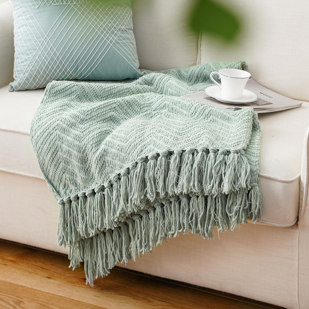 Zig-Zag Chenille Throw Blanket