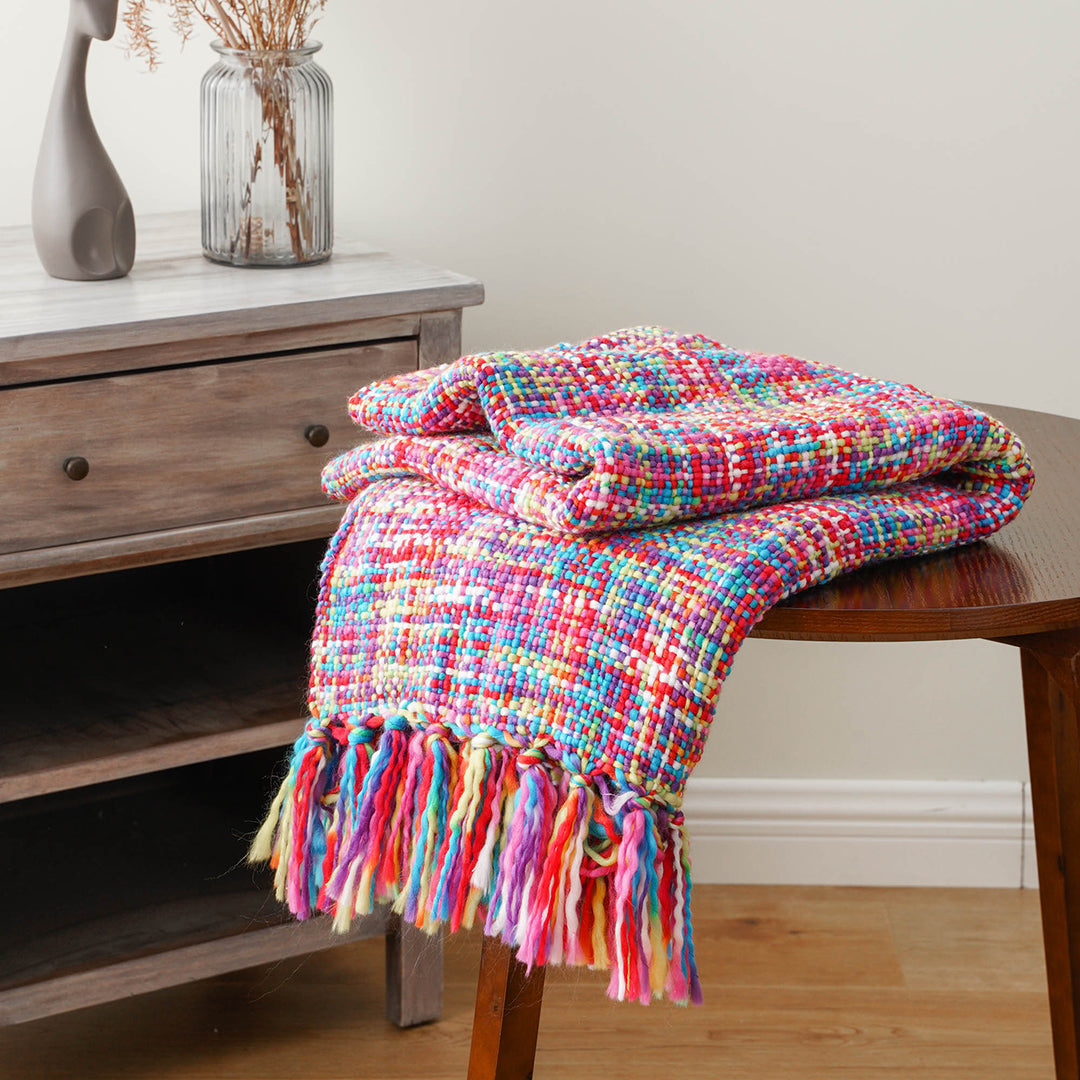 Colorful Woven Throw Blanket