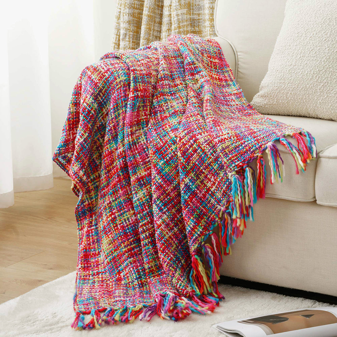 Colorful Woven Throw Blanket